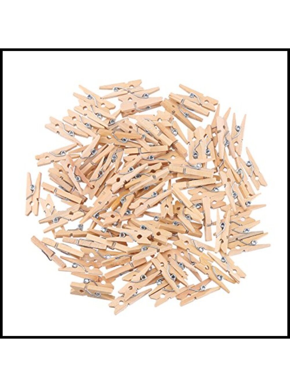 Mini Wooden Craft Clothespins 100pcs 1 Inch Stainless Steel Spring